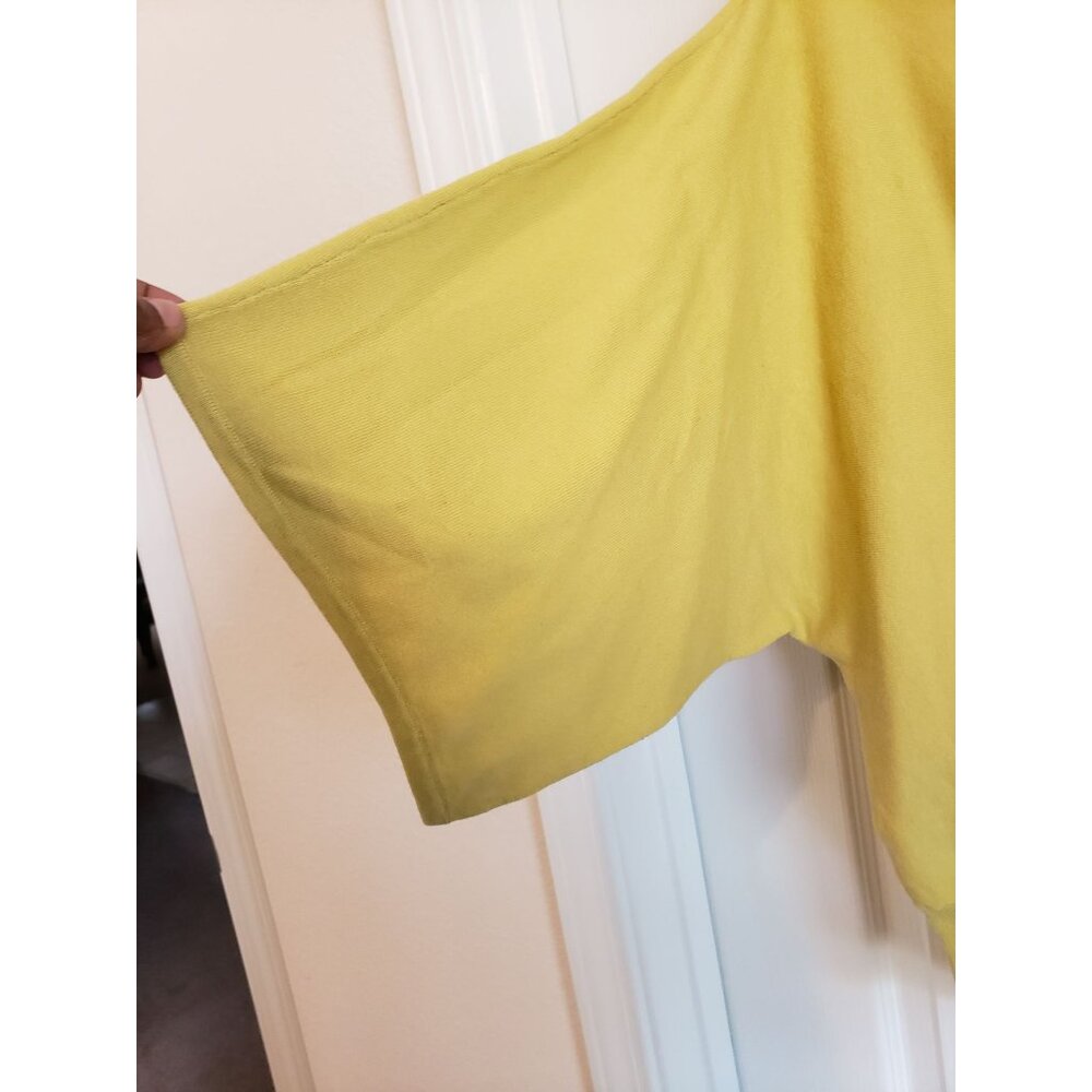 Willi Smith mustard, boat neck, swing sleeve banded hem sweater pullover, size L - Picture 5 of 5